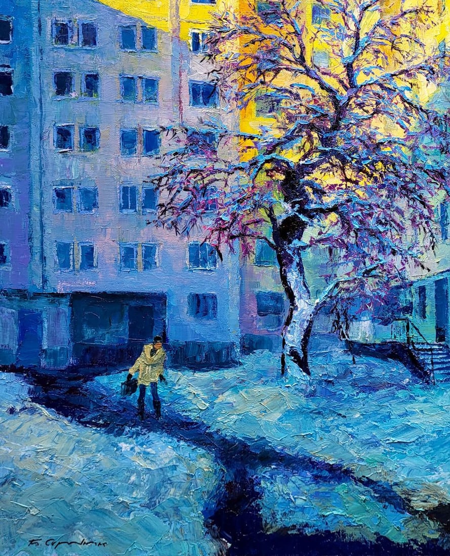 Oil painting In the city yard Boris Serdyuk - 6