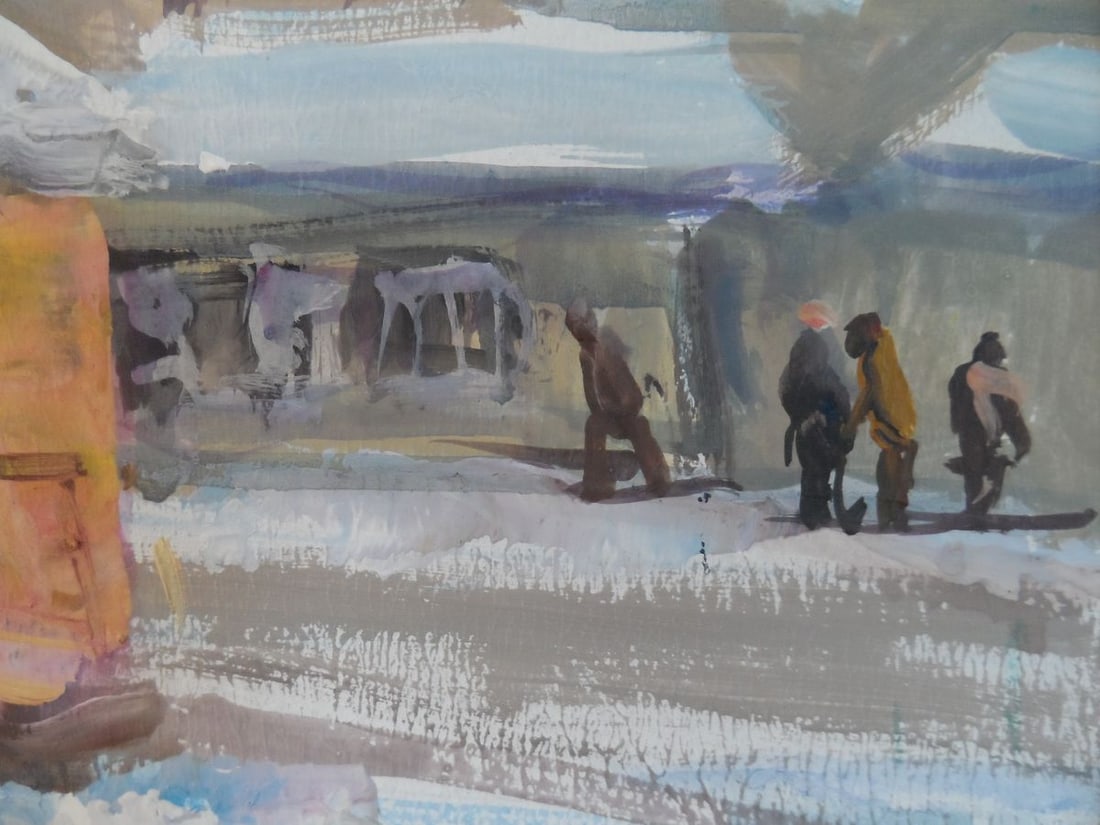 Acrylic painting Winter in village Mishurovsky V. V. - 4