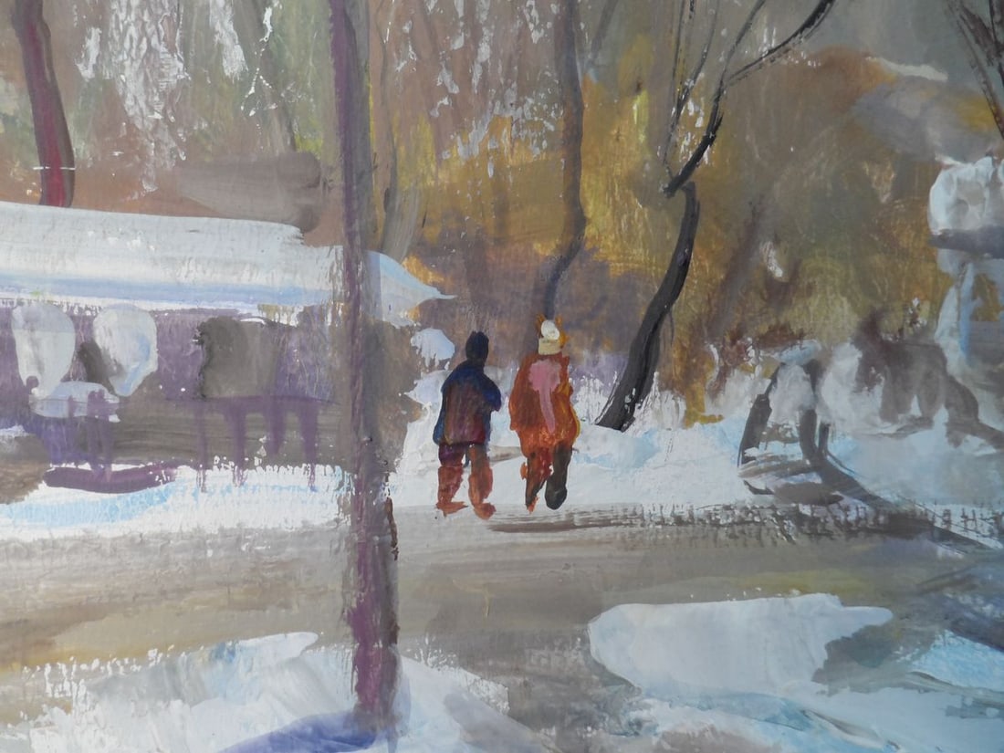 Acrylic painting Winter in village Mishurovsky V. V. - 5