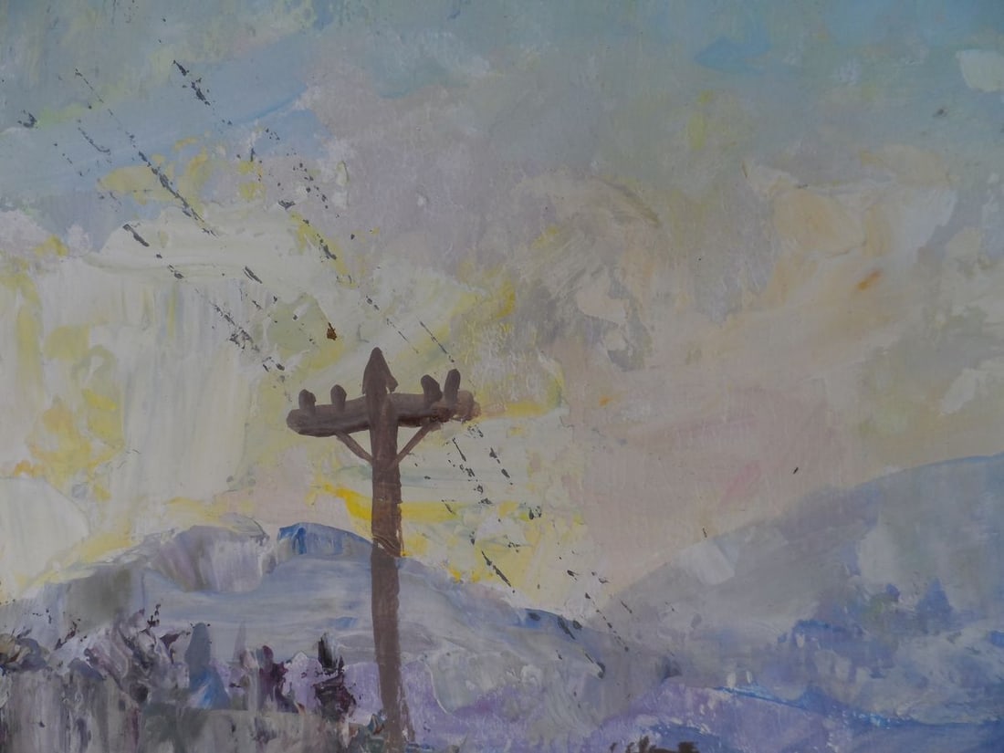 Acrylic painting Winter in village Mishurovsky V. V. - 6