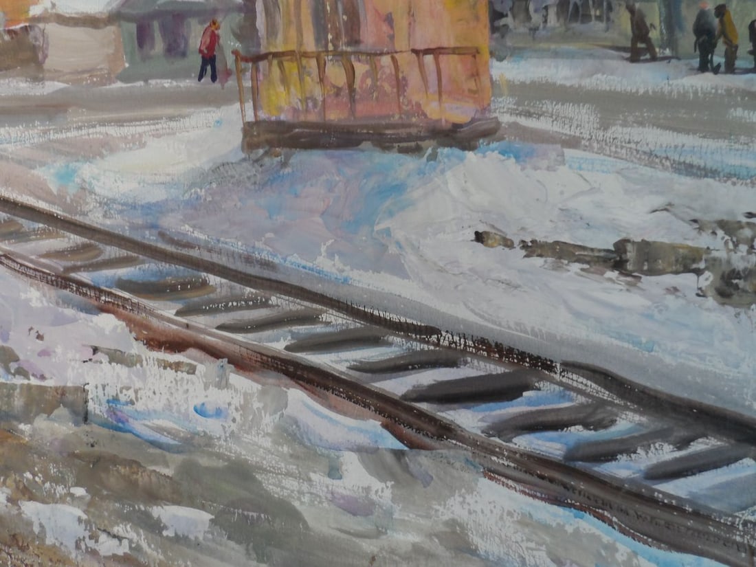 Acrylic painting Winter in village Mishurovsky V. V. - 7