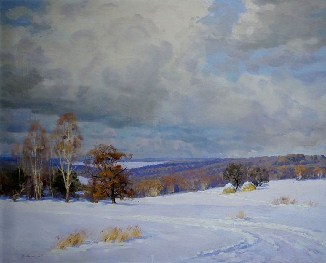 Oil painting Winter landscape Litovchenko Boris Alexandrovich (1 of 8)