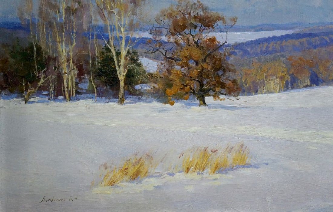 Oil painting Winter landscape Litovchenko Boris Alexandrovich - 2
