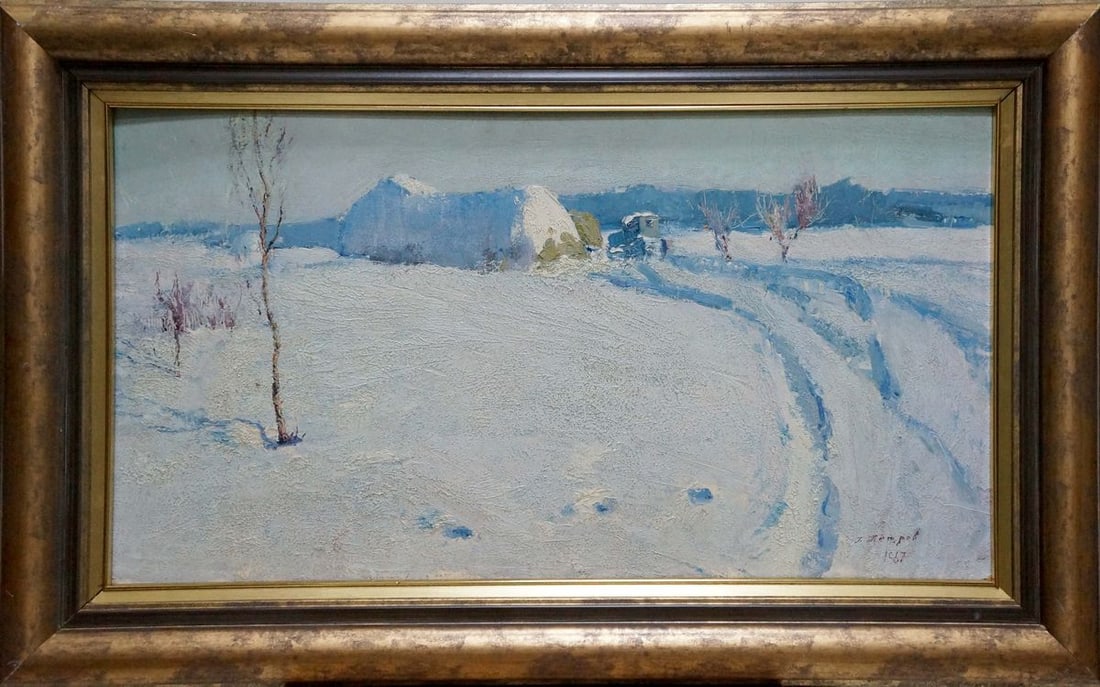 Oil painting Winter landscape Petrov George Petrovich (1 of 10)