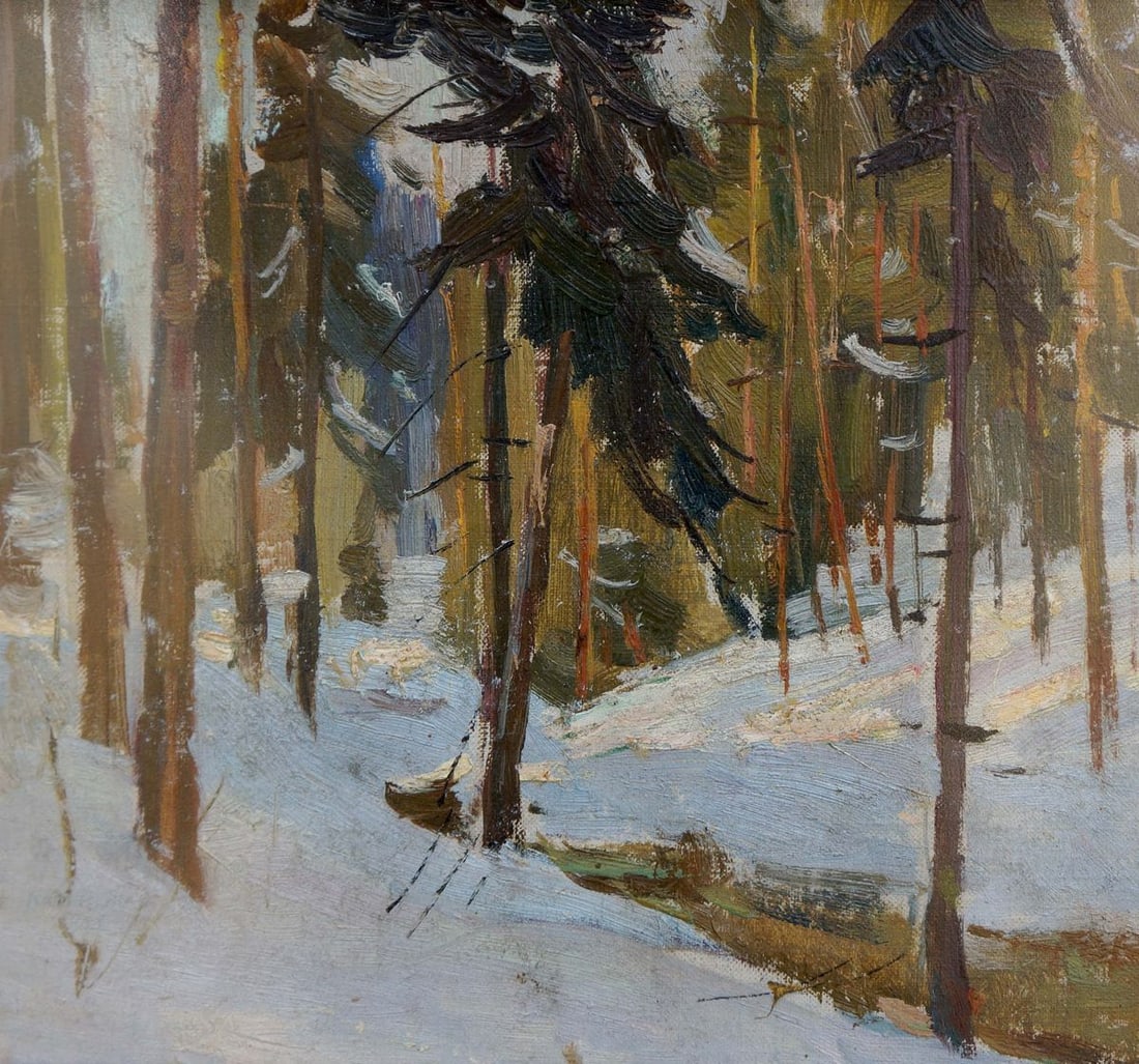 Oil painting Landscape in the forest - 2