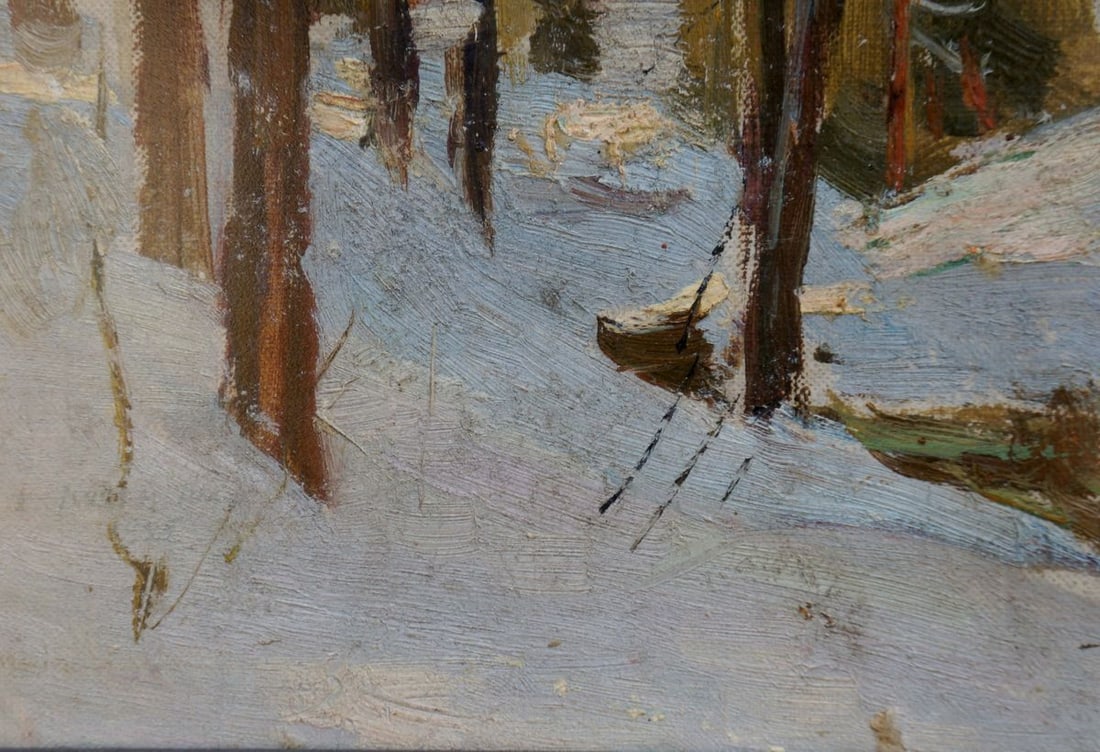 Oil painting Landscape in the forest - 3