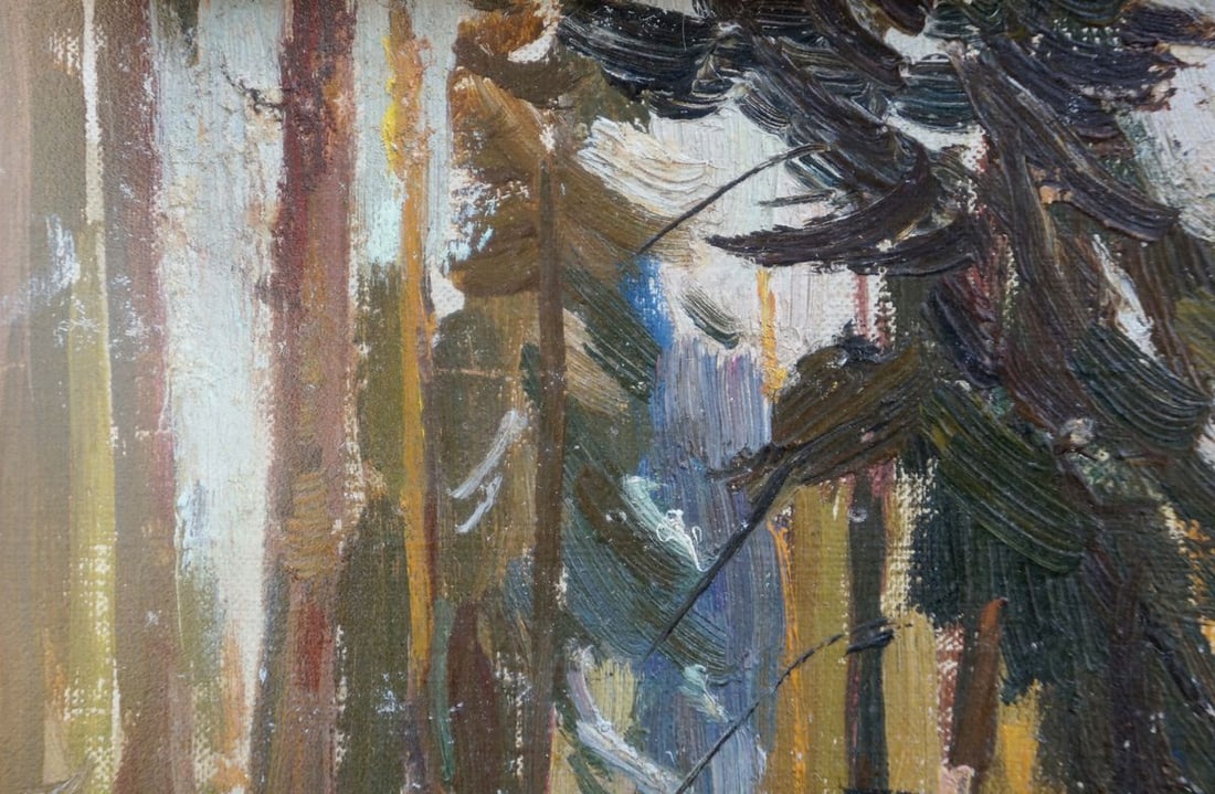 Oil painting Landscape in the forest - 4