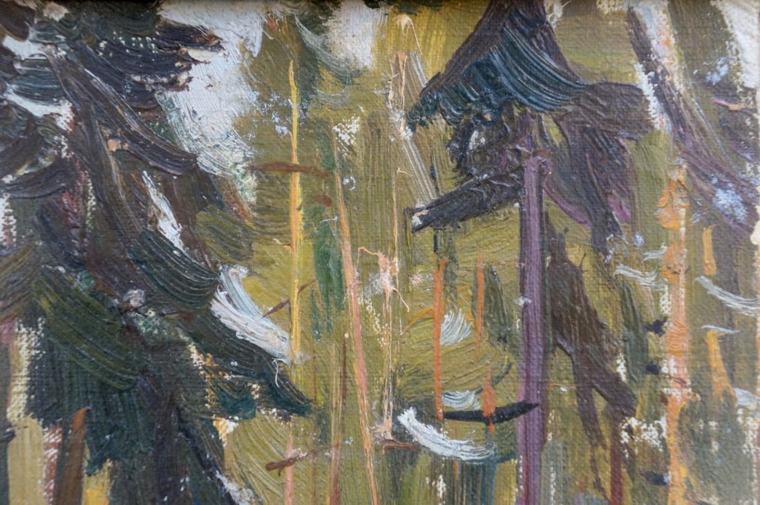 Oil painting Landscape in the forest - 5