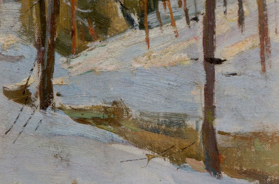 Oil painting Landscape in the forest - 6