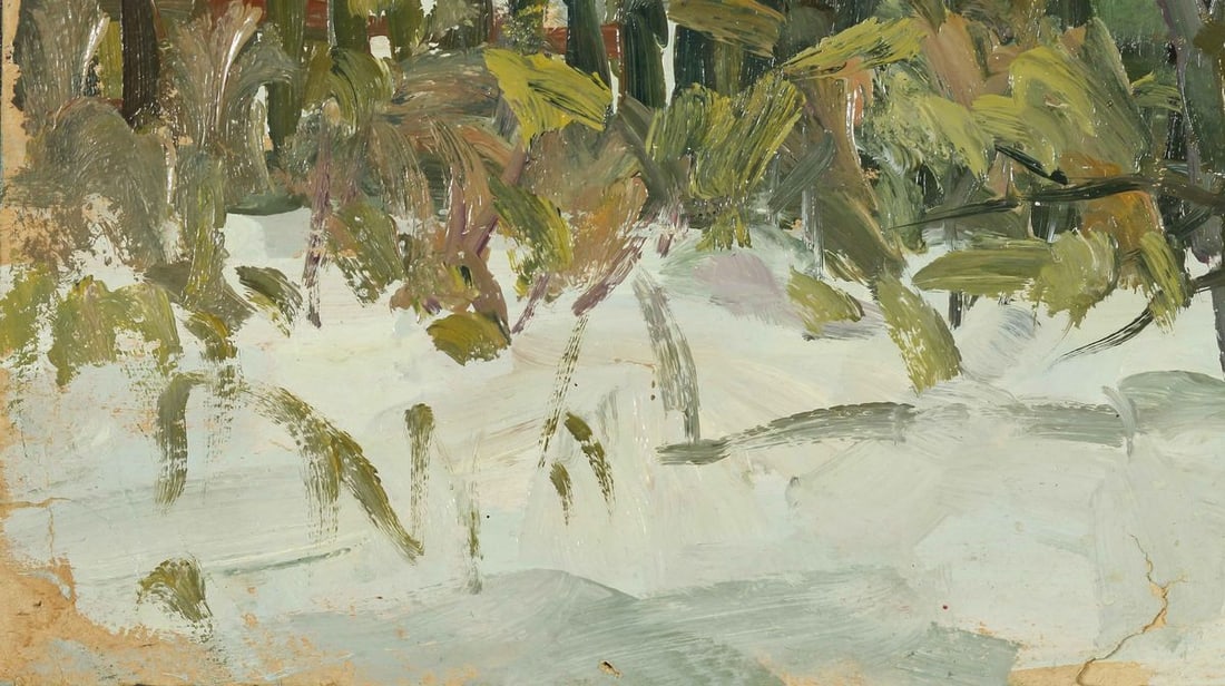 First snow oil painting - 2