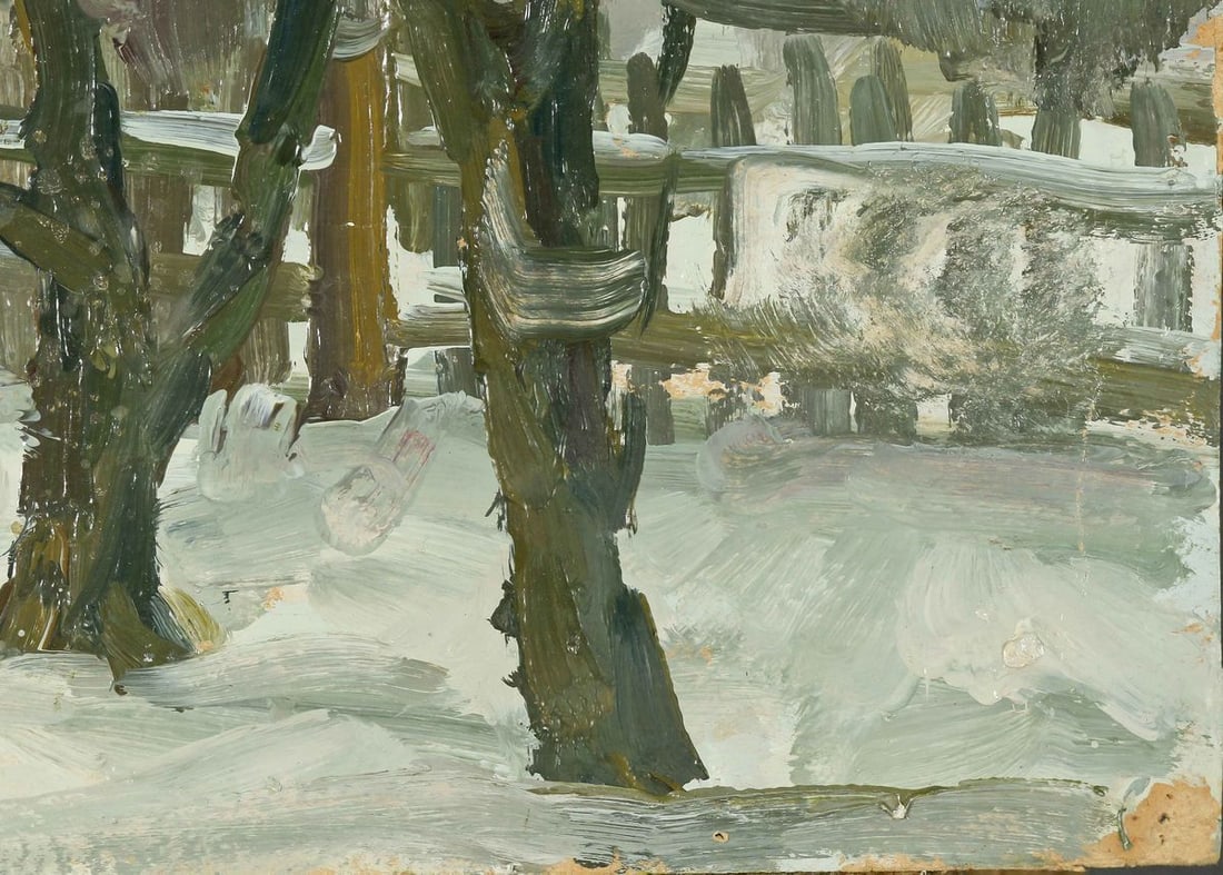 First snow oil painting - 3