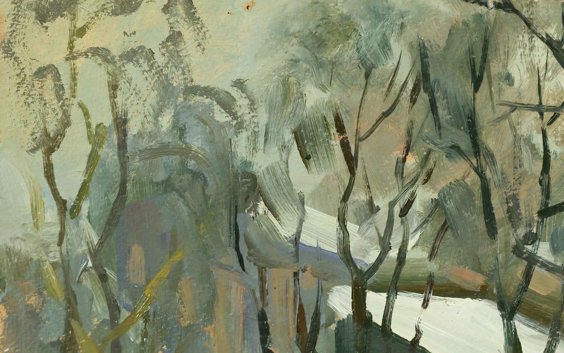 First snow oil painting - 4