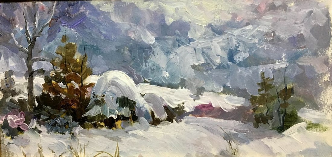 Winter sketch oil painting Pivtorak Sergey Nikolaevich (1 of 8)