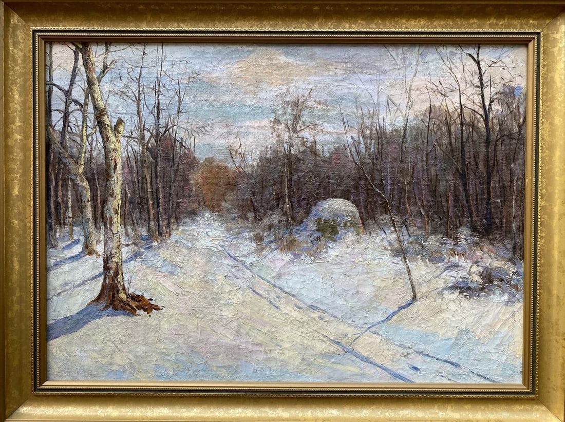 Oil painting Winter landscape Unknown artist (1 of 9)