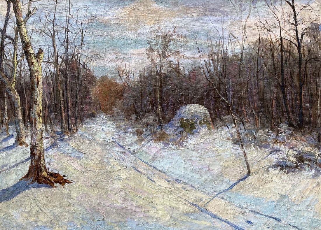 Oil painting Winter landscape Unknown artist - 2