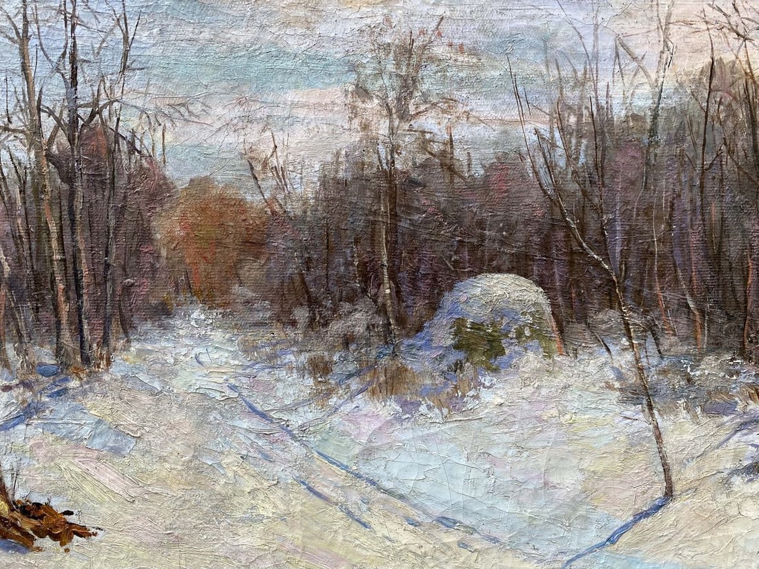 Oil painting Winter landscape Unknown artist - 3