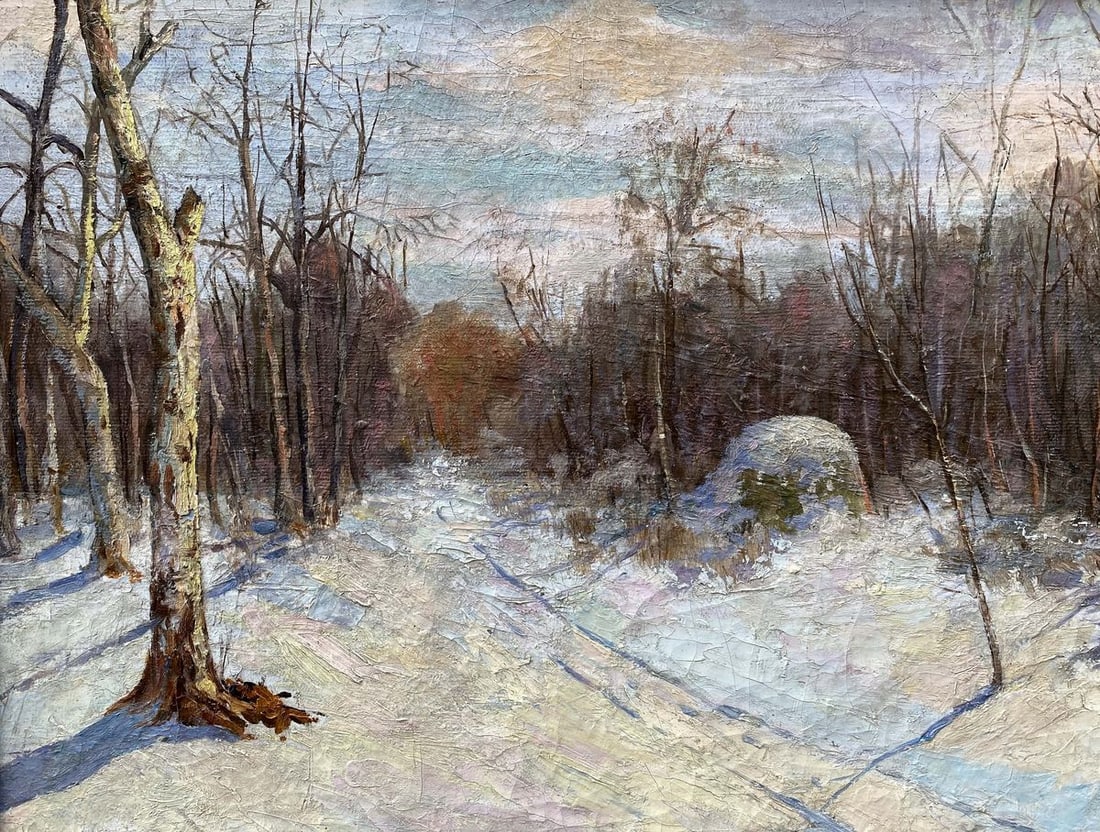 Oil painting Winter landscape Unknown artist - 4