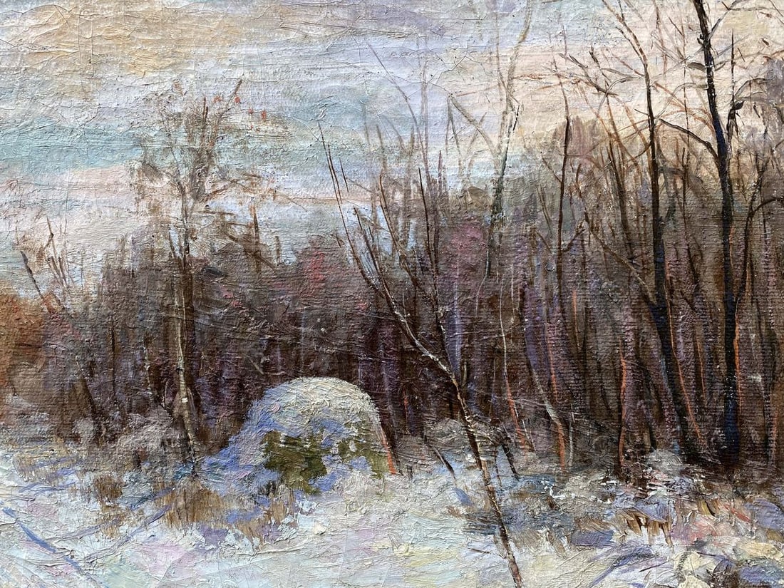 Oil painting Winter landscape Unknown artist - 5