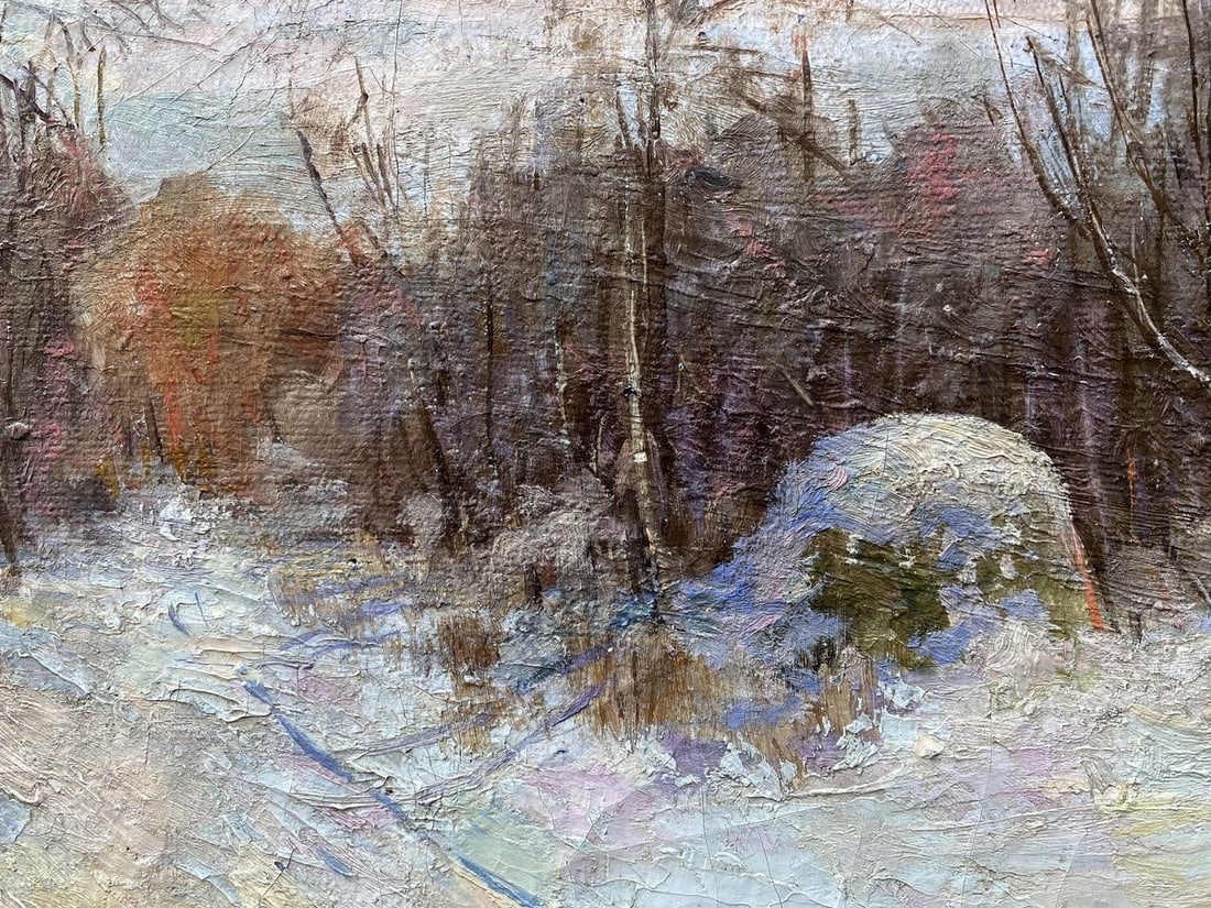 Oil painting Winter landscape Unknown artist - 6