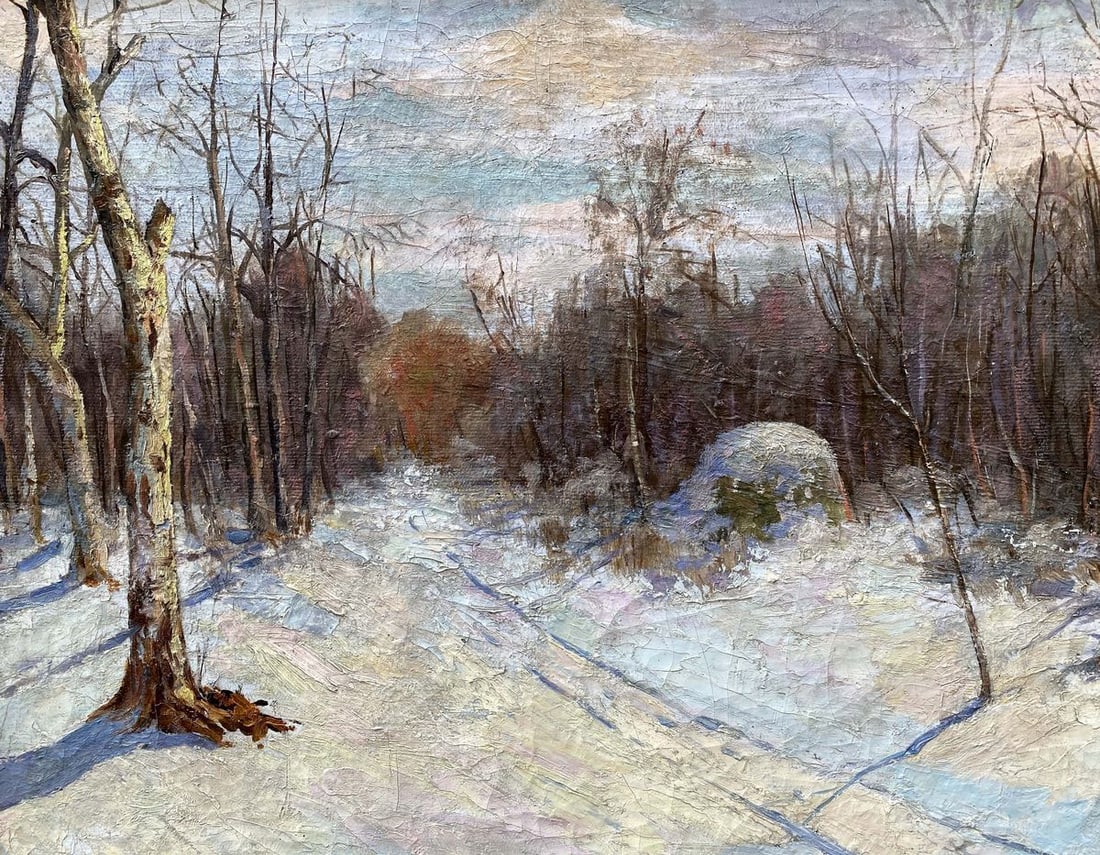 Oil painting Winter landscape Unknown artist - 8