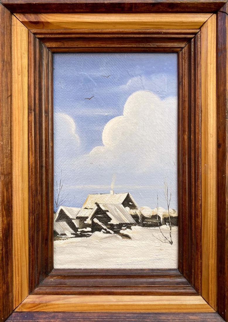 Oil painting Winter landscape Unknown artist (1 of 7)