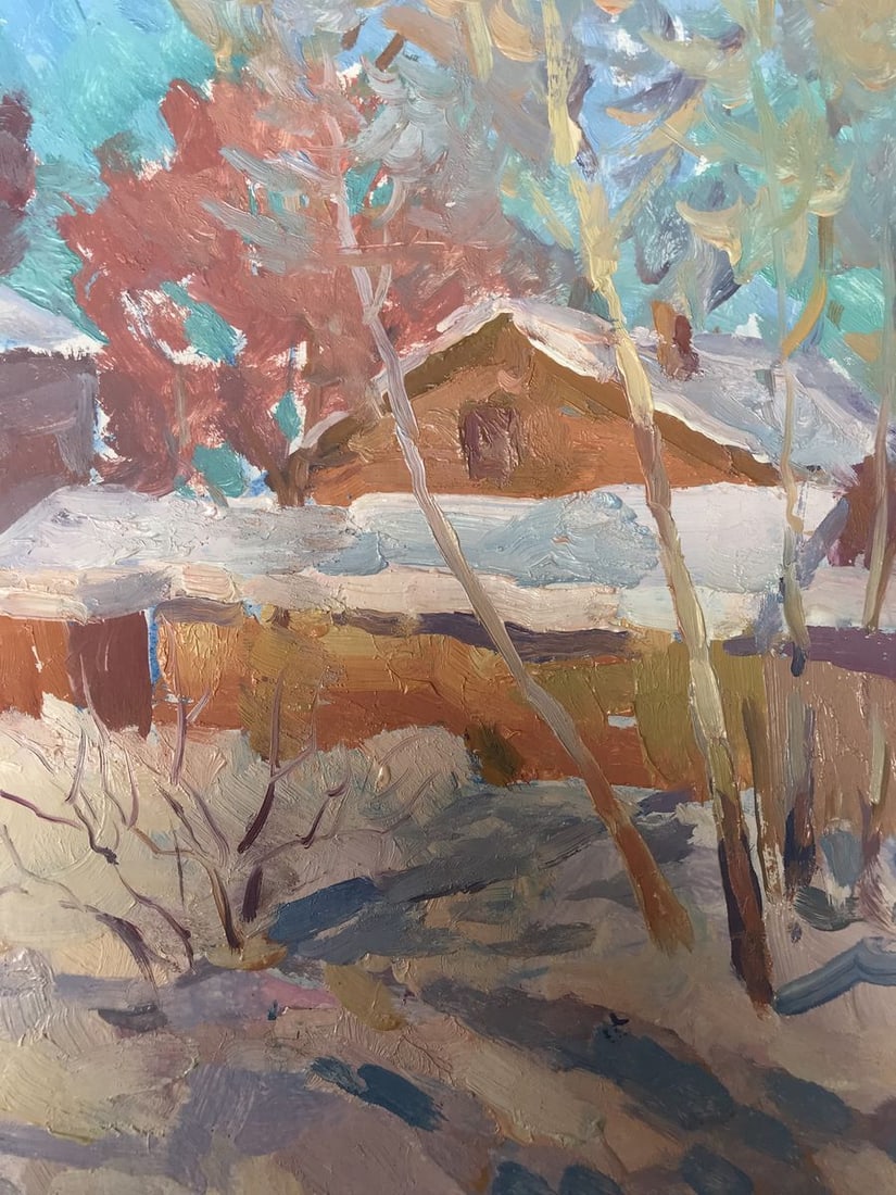 Oil painting The first snow fell Peter Tovpev - 10