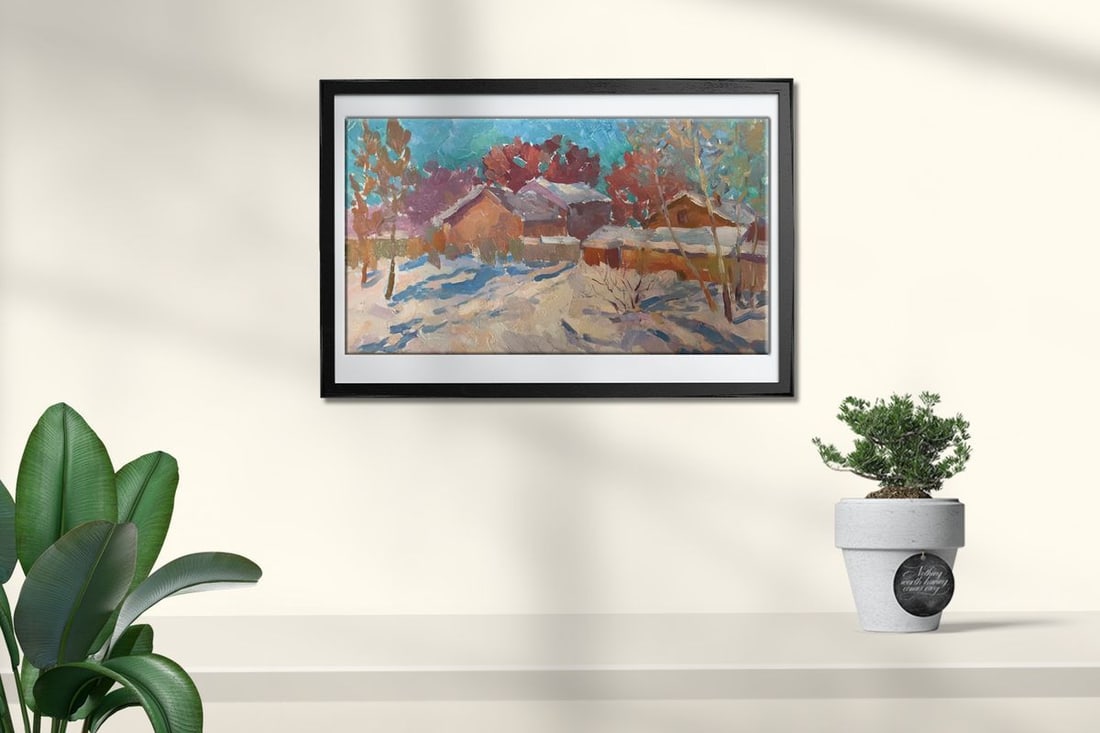 Oil painting The first snow fell Peter Tovpev - 3