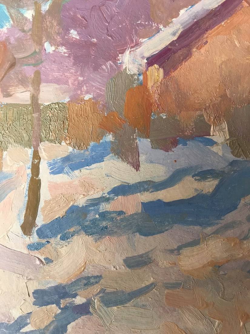 Oil painting The first snow fell Peter Tovpev - 5