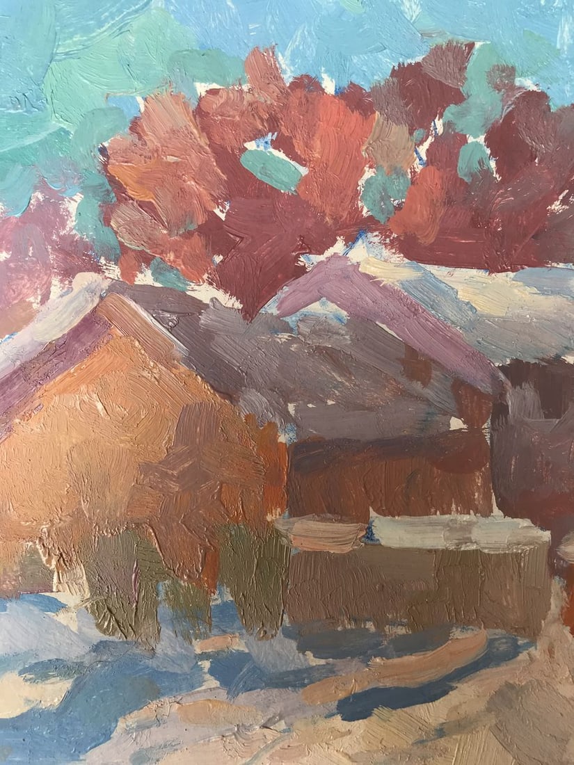 Oil painting The first snow fell Peter Tovpev - 6