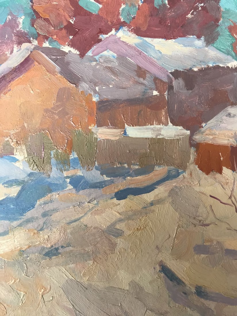 Oil painting The first snow fell Peter Tovpev - 7