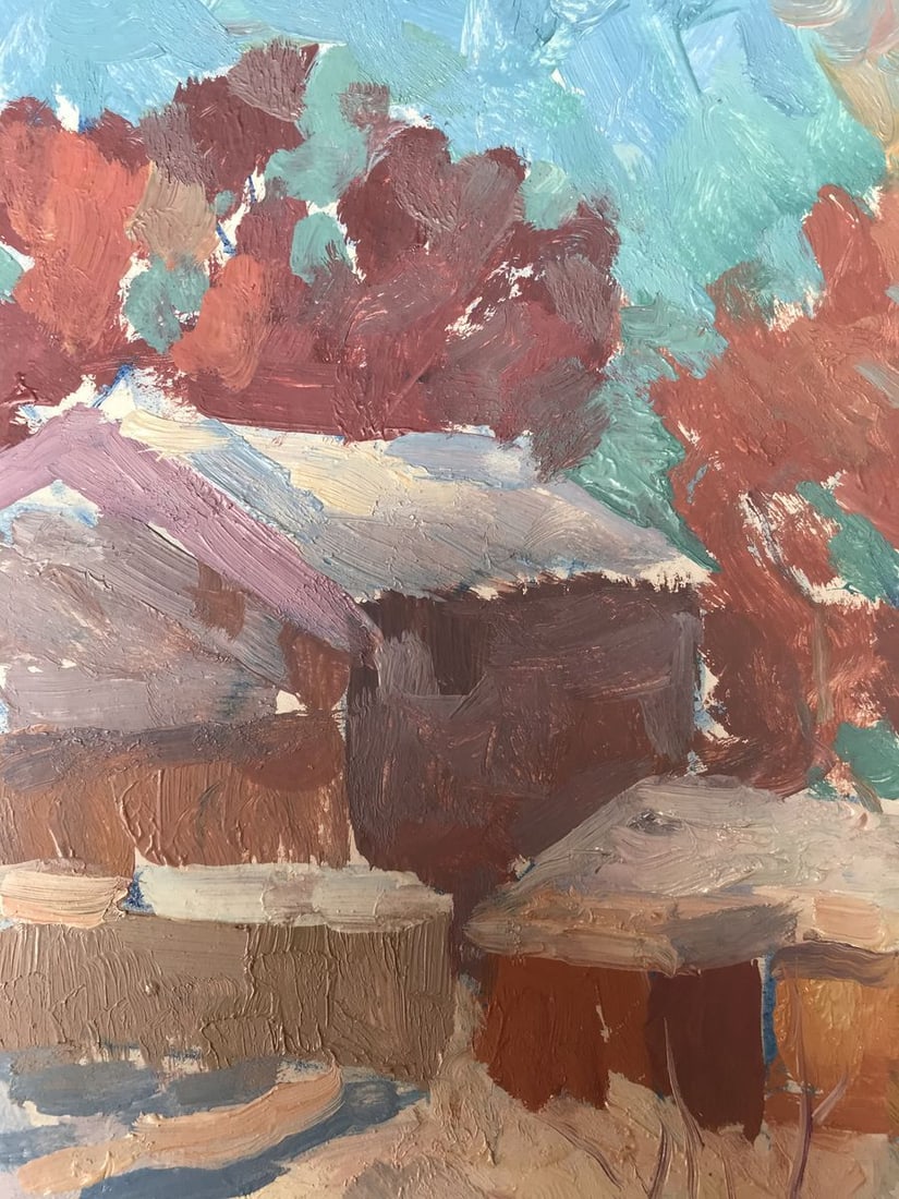 Oil painting The first snow fell Peter Tovpev - 8