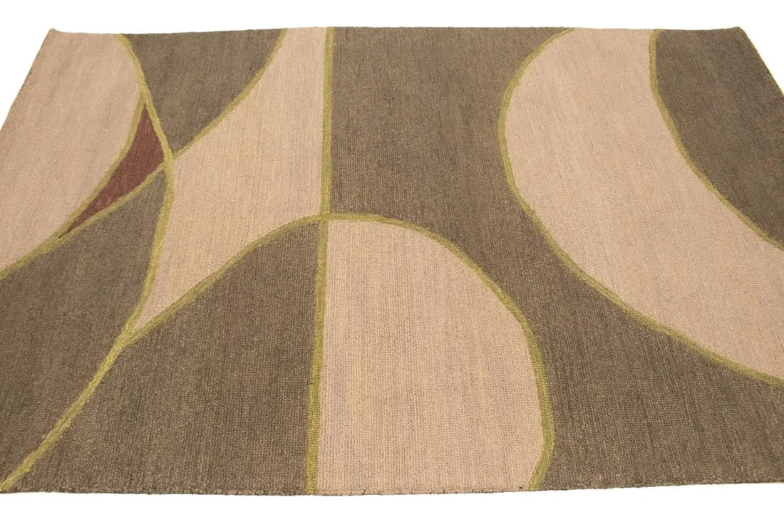 Multicolored Abstract 5X8 Hand-Tufted Modern Rug - 5
