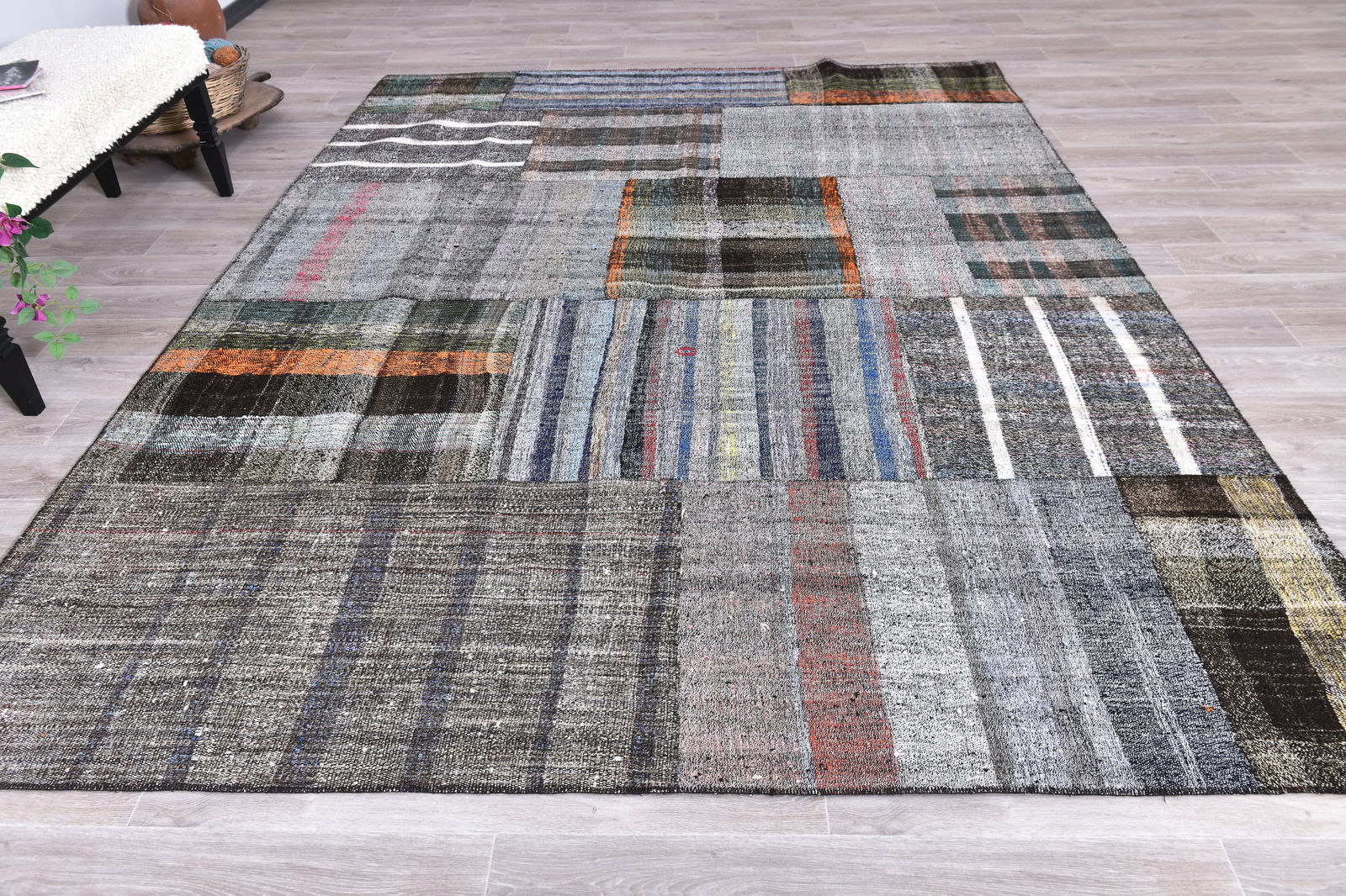 7'11'' x 10'2'' Turkish Handmade Kilim Rug - 241823 - 3