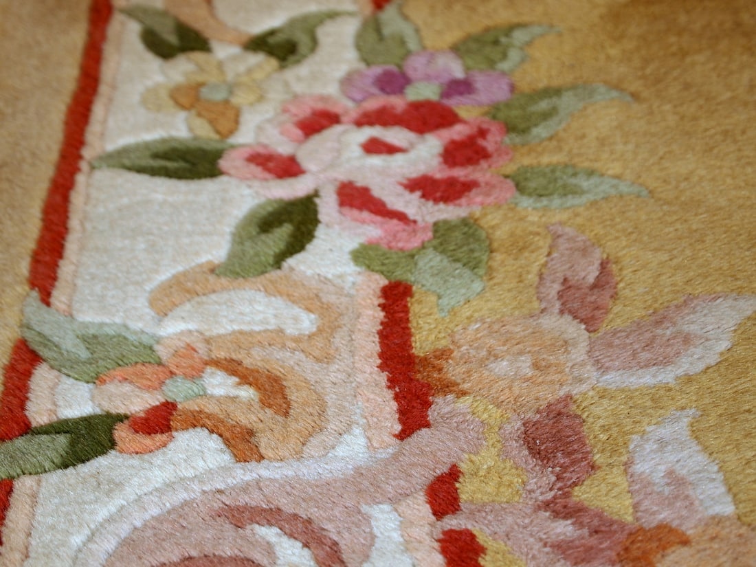 Handmade vintage Art Deco Chinese runner 2.3' x 9.9' (70cm x 303cm) 1970s - 10