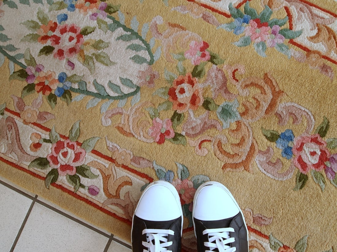 Handmade vintage Art Deco Chinese runner 2.3' x 9.9' (70cm x 303cm) 1970s - 8