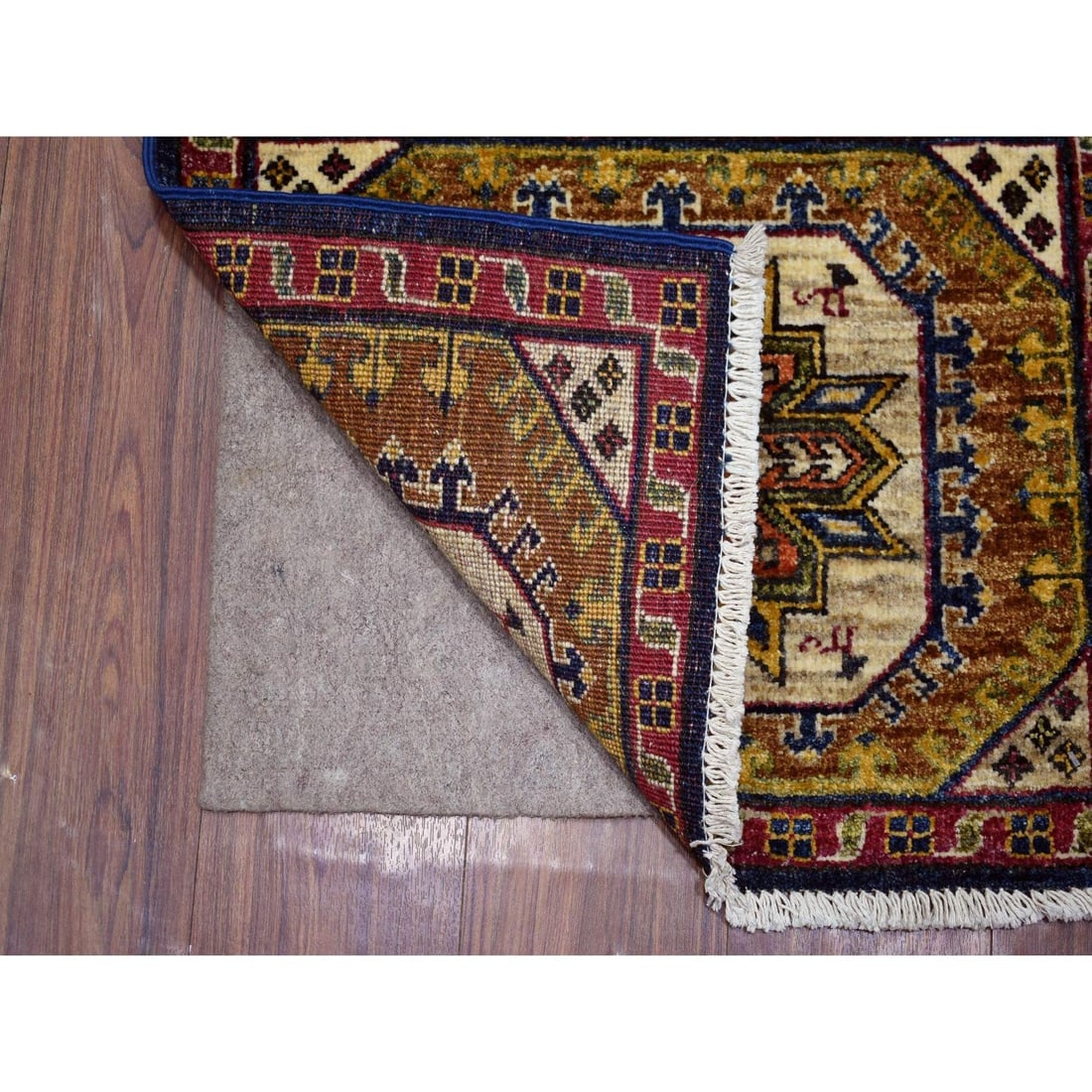Navy Blue Turkeman Ersari Natural Dyes Hand Knotted Wool Oriental Rug - 2