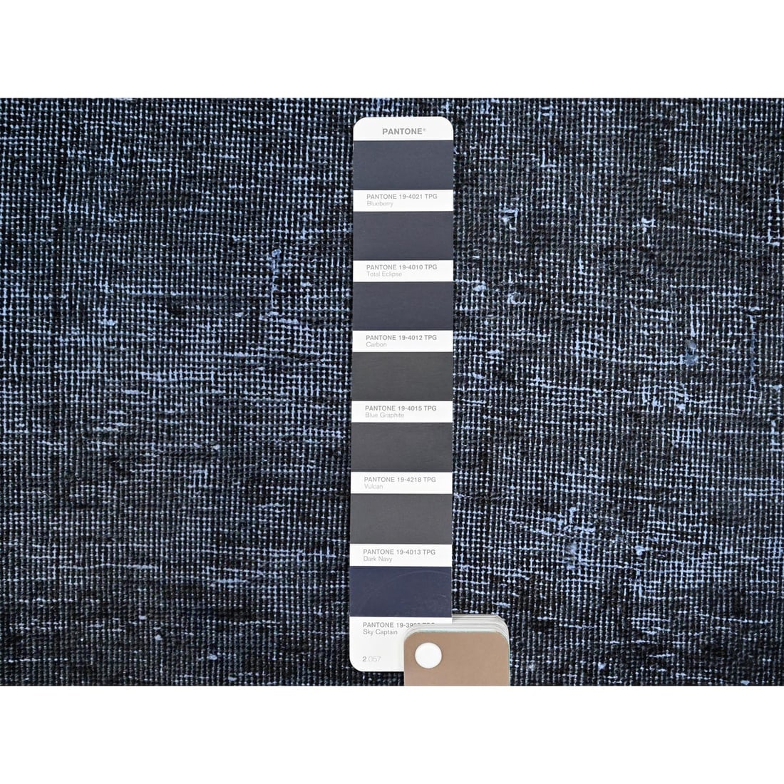 Vulcan Black Hand Knotted Tebraz Evenly Worn Shiny Wool Oriental Rug - 7