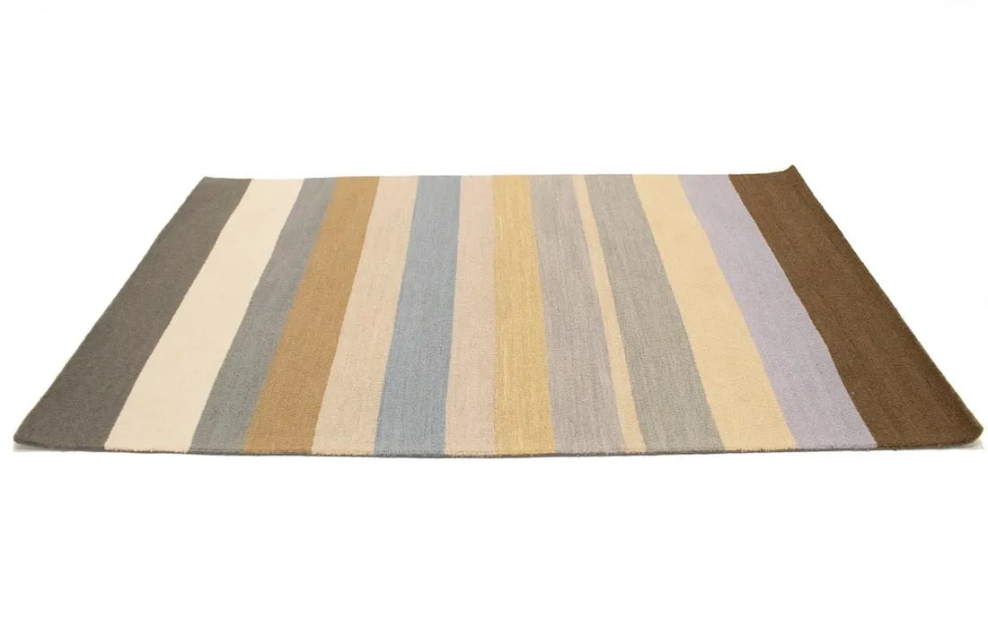 Multicolored Stripes 5X8 Hand-Tufted Modern Rug - 5