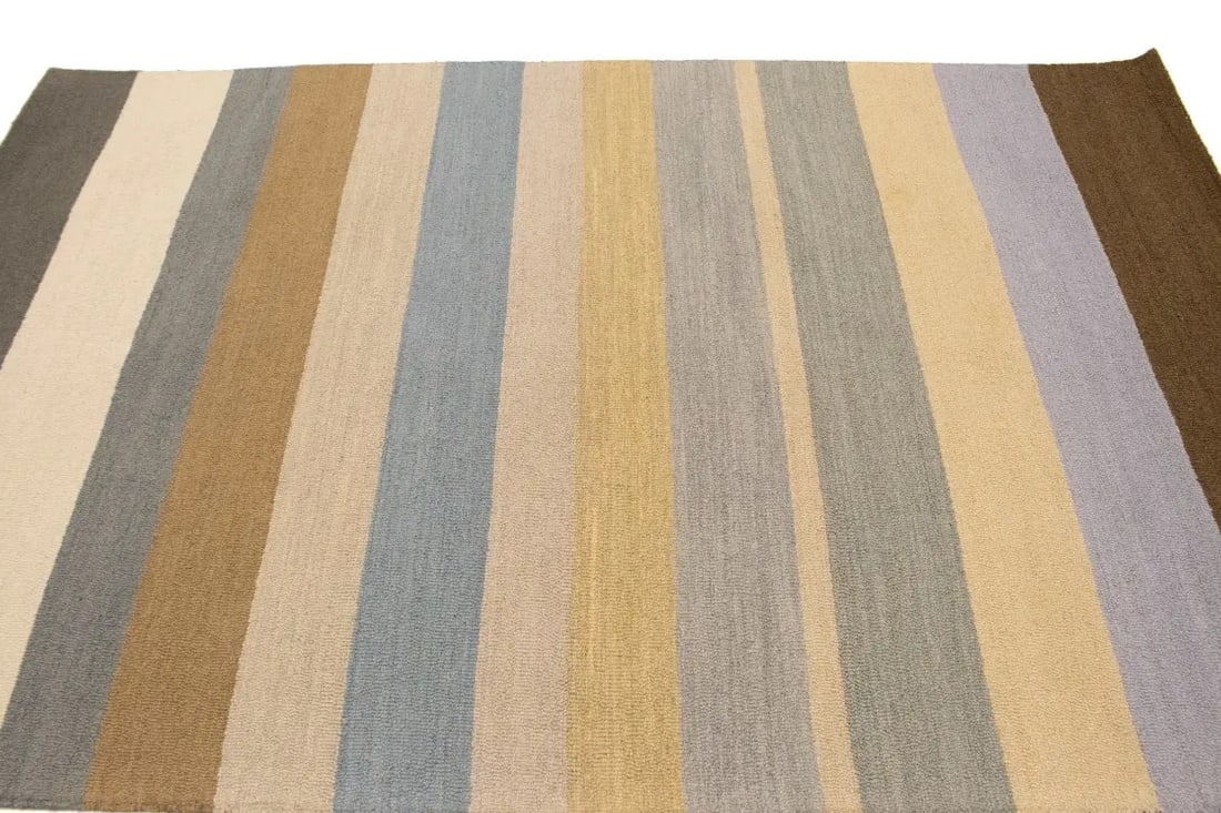 Multicolored Stripes 5X8 Hand-Tufted Modern Rug - 6