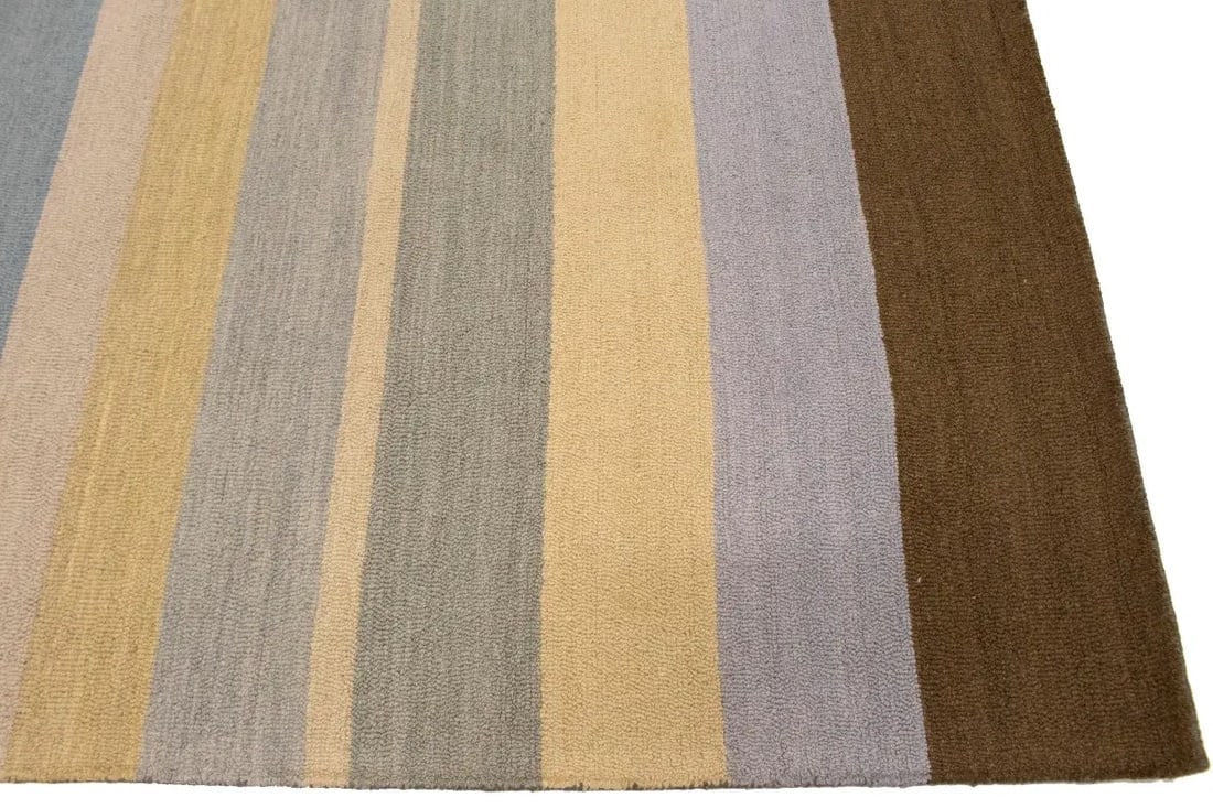 Multicolored Stripes 5X8 Hand-Tufted Modern Rug - 8