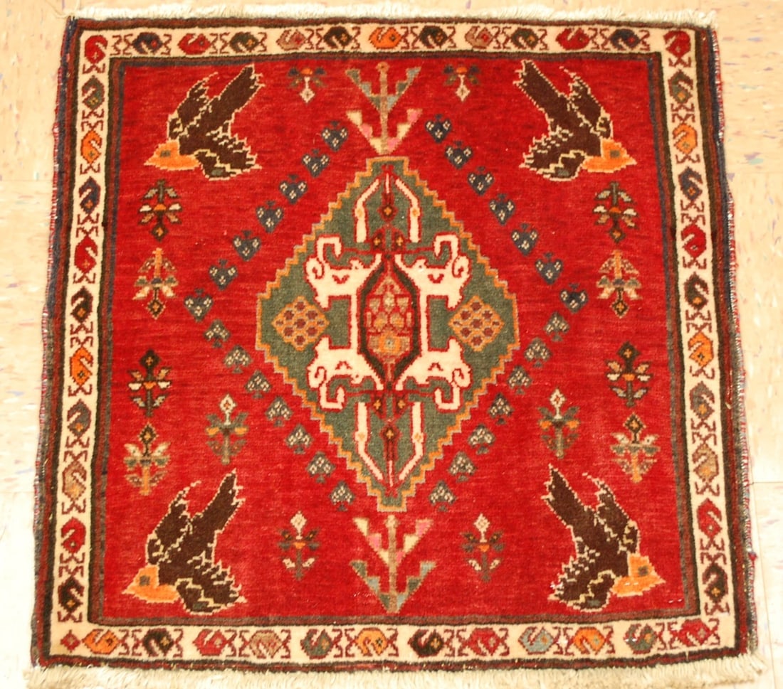 Persian SHIRAZ RUG 2' x 2'1" (1 of 6)