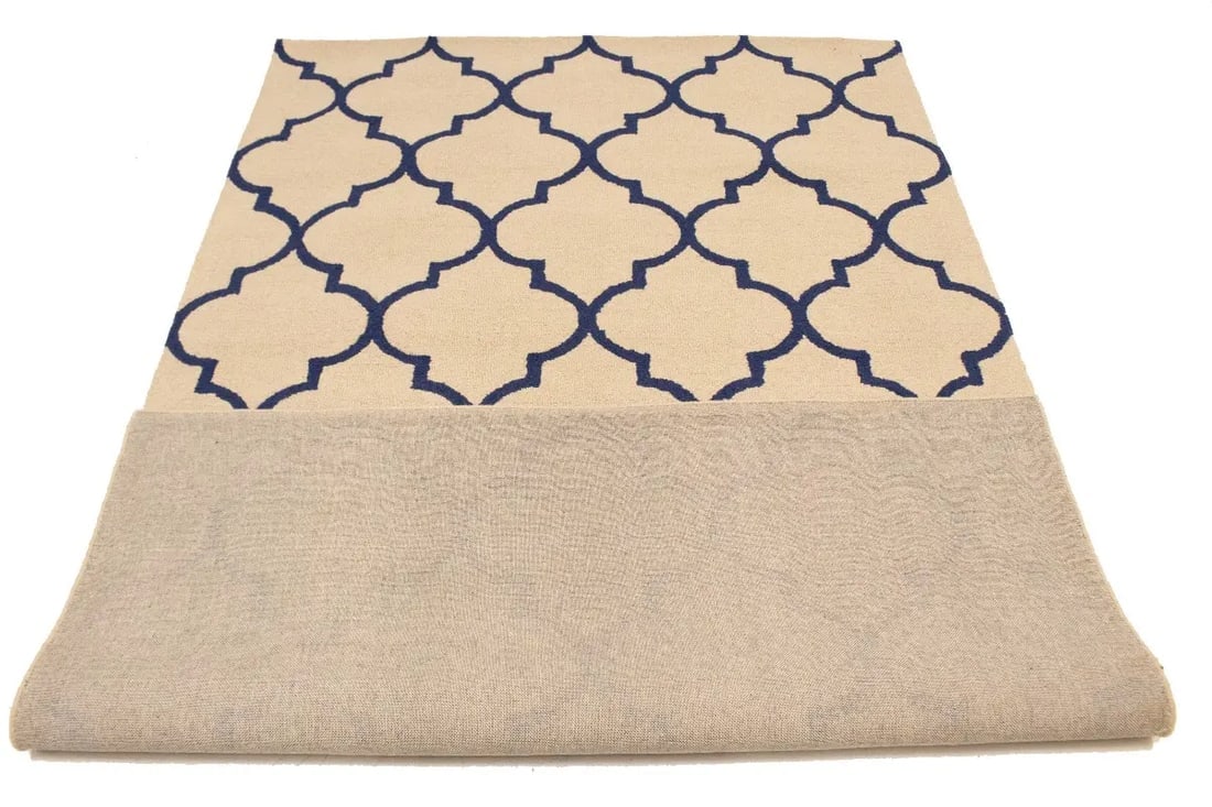 Cream Trellis 5X8 Hand-Tufted Modern Rug - 14