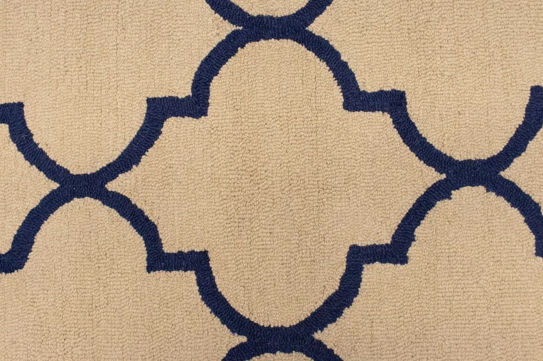 Cream Trellis 5X8 Hand-Tufted Modern Rug - 7