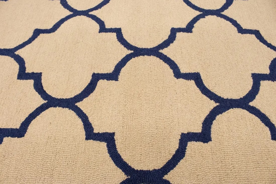 Cream Trellis 5X8 Hand-Tufted Modern Rug - 8