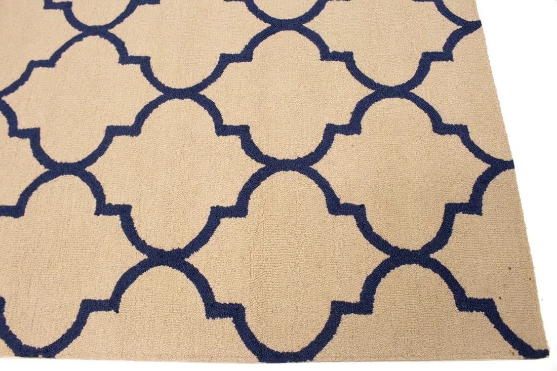Cream Trellis 5X8 Hand-Tufted Modern Rug - 9