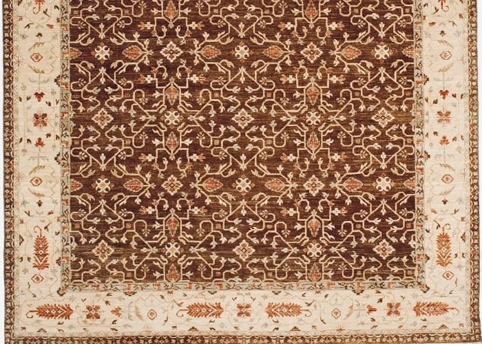 Hand Knotted Agra Caramel Ivory Wool New Oriental Area Rug Carpet 8'10" x 9'3" - 2