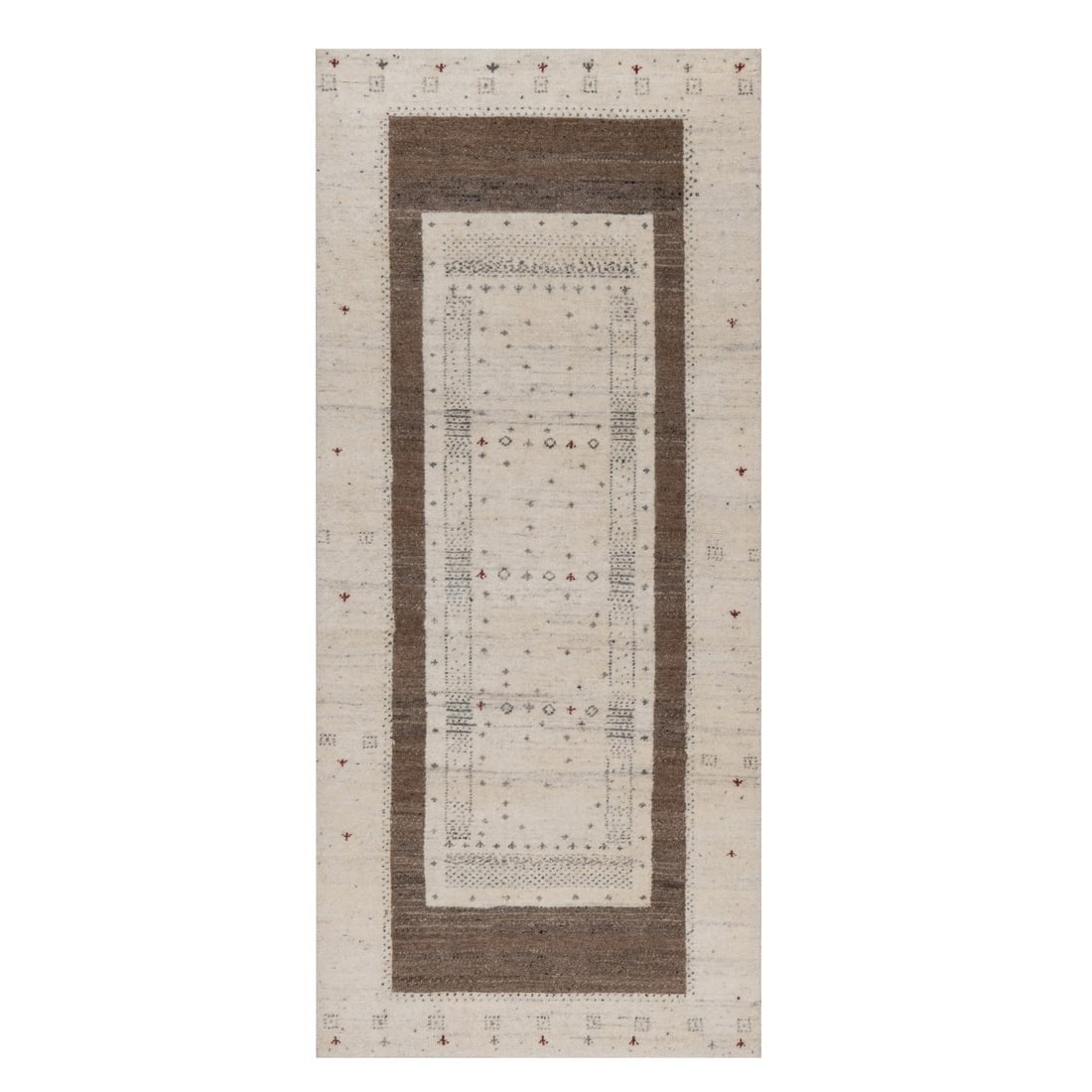 Ivory Modern Striae Design Lori Buft Hand Knotted Pure Wool Runner Rug: Title: Ivory Modern Striae Design Lori Buft Hand Knotted Pure Wool Runner RugDescription: This is a truly genuine one-of-a-kind. It has been Knotted for months and months in the centuries-old weaving