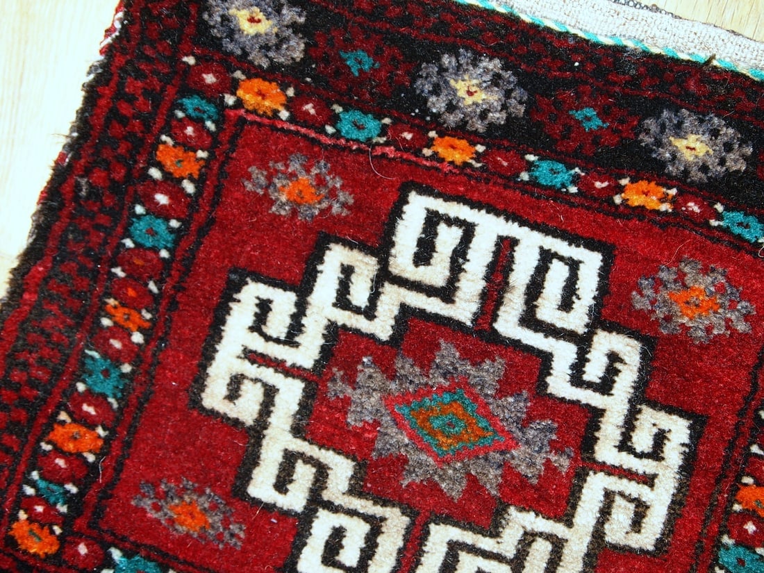 Handmade vintage Turkish Anatolian bag 1.1' x 1.1' ( 34cm x 34cm ) 1970 - 2