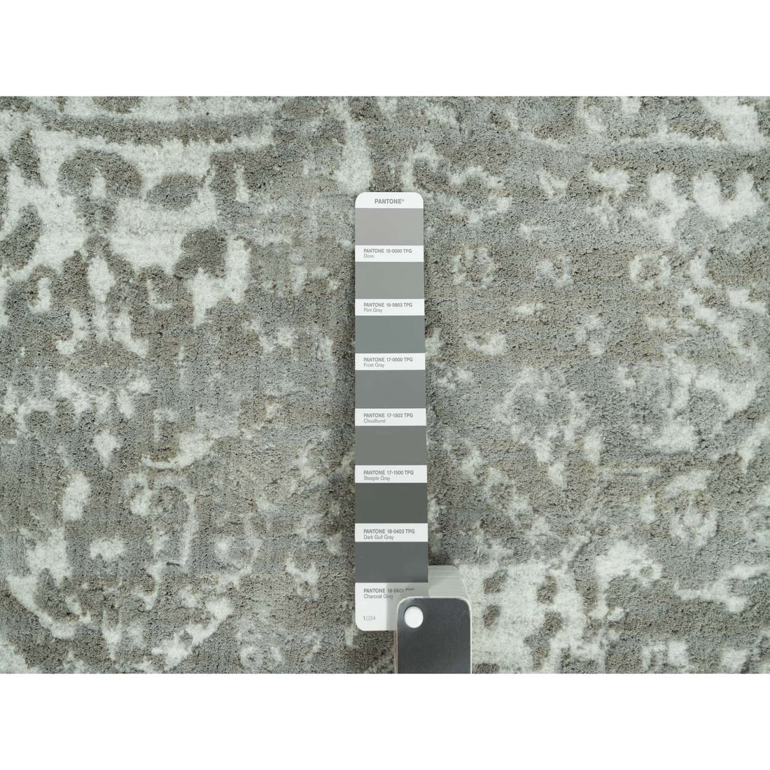 Pale Smoke Gray, Persian Design, Soft to Touch, Denser Weave, Hand Kno - 7