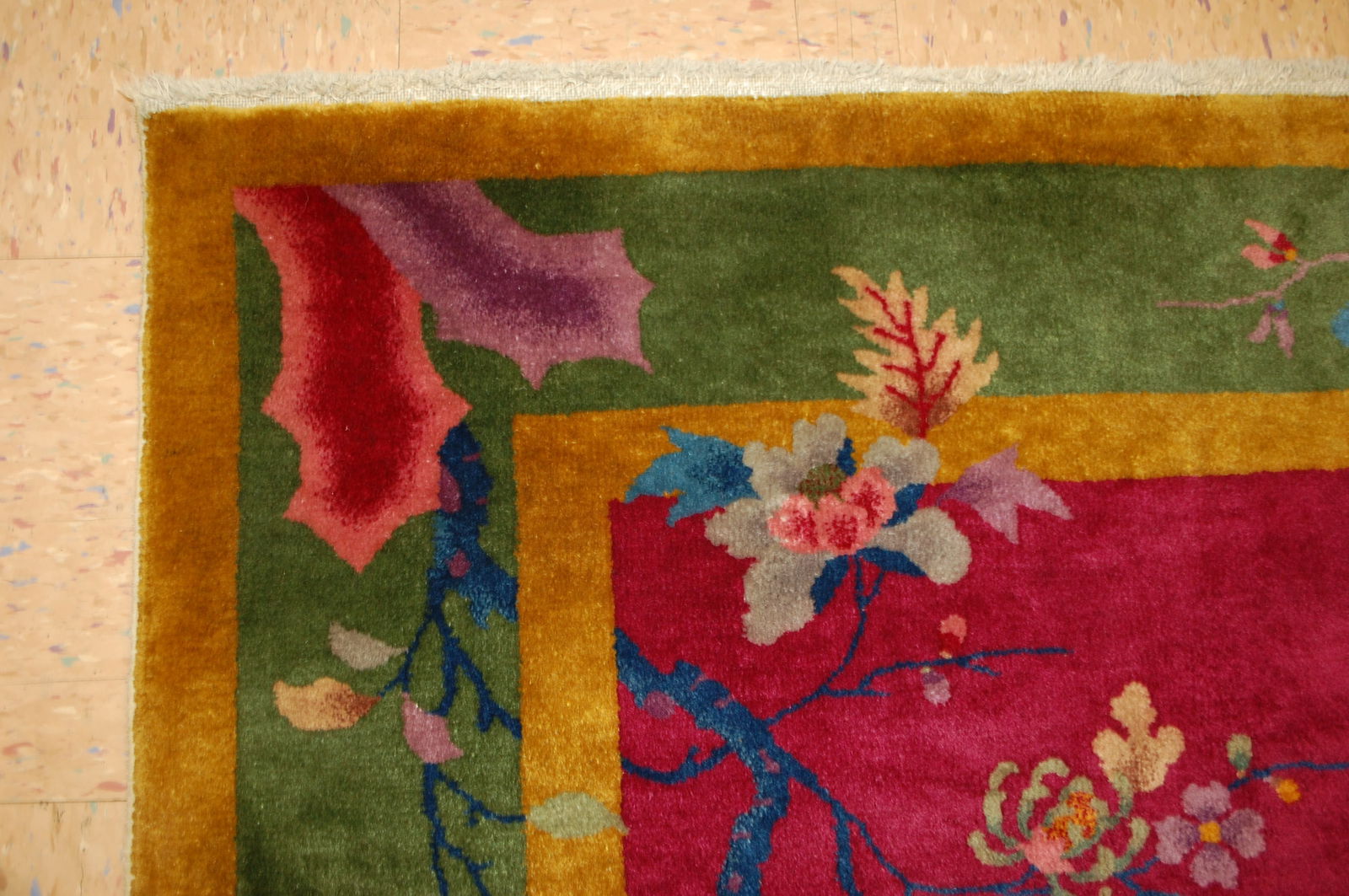 c1920s ANTIQUE ART DECO WALTER NICHOLS CHINESE RUG 4'1" x 6'8" - 4